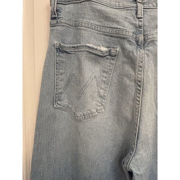 Mother Jeans 31 Blue High Rise Waisted Tunnel Vision Sneak Distressed Wide - Picture 8 of 13